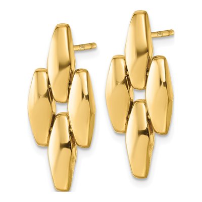 14K Yellow Gold Fancy Link Dangle Earrings – view 3