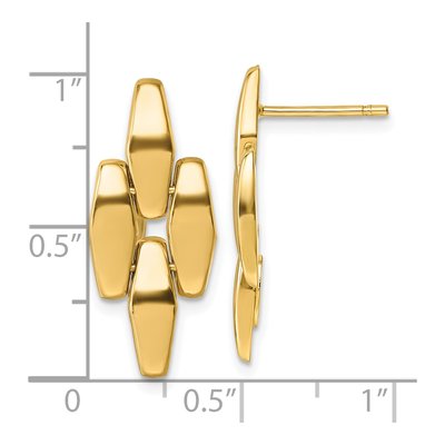 14K Yellow Gold Fancy Link Dangle Earrings – view 4