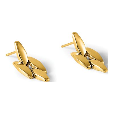 14K Yellow Gold Fancy Link Dangle Earrings – view 5