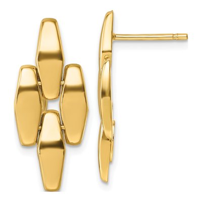 14K Yellow Gold Fancy Link Dangle Earrings