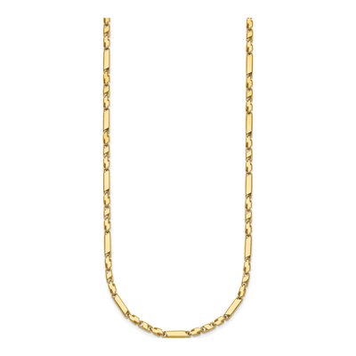 14K Yellow Gold 2.63mm Bar Fancy Link Chain – view 3