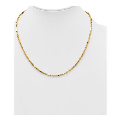 14K Yellow Gold 2.63mm Bar Fancy Link Chain – view 4