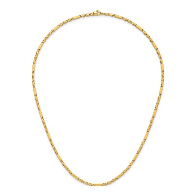 14K Yellow Gold 2.63mm Bar Fancy Link Chain – view 5