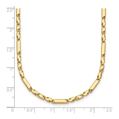 14K Yellow Gold 2.63mm Bar Fancy Link Chain – view 6