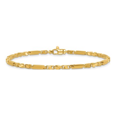 14K Yellow Gold Fancy Bar Link Bracelet – view 4