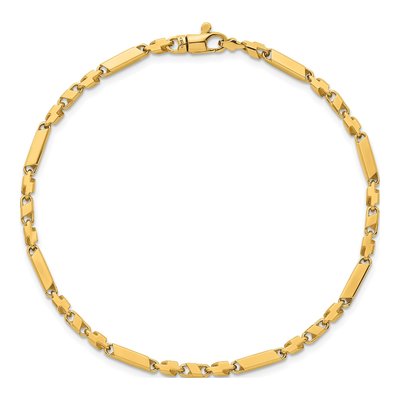 14K Yellow Gold Fancy Bar Link Bracelet – view 5