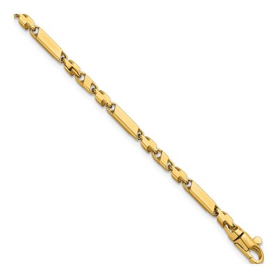 14K Yellow Gold Fancy Bar Link Bracelet