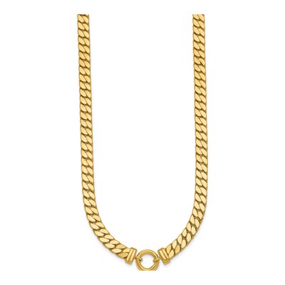 14K Yellow Gold 5.89mm Circle Flat Curb Chain – view 3