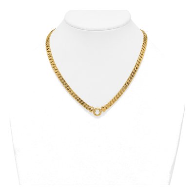 14K Yellow Gold 5.89mm Circle Flat Curb Chain – view 4