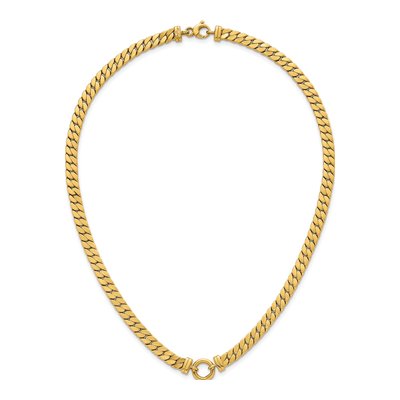 14K Yellow Gold 5.89mm Circle Flat Curb Chain – view 5