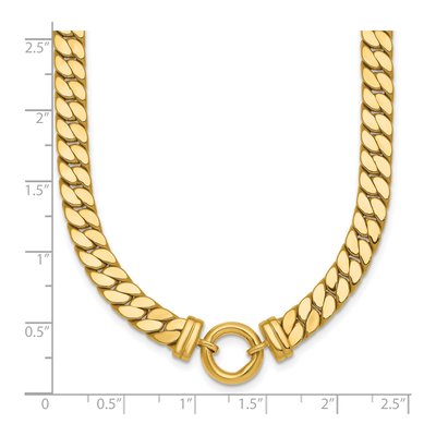 14K Yellow Gold 5.89mm Circle Flat Curb Chain – view 6