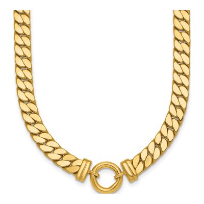 14K Yellow Gold 5.89mm Circle Flat Curb Chain