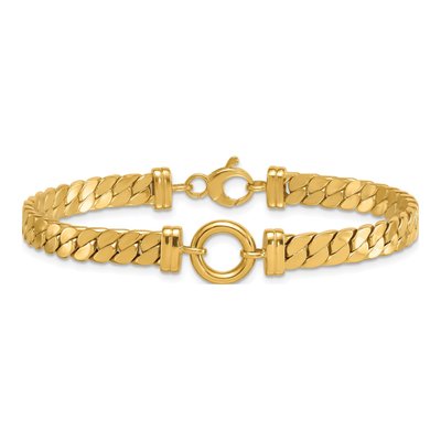 14K Yellow Gold Flat Curb Link Bracelet – view 4