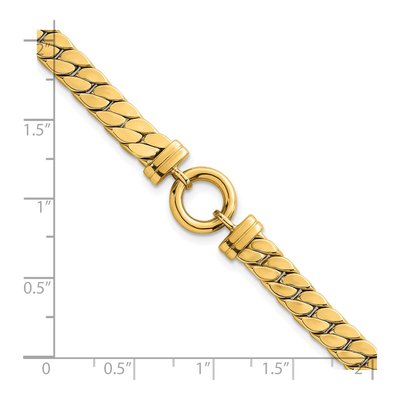 14K Yellow Gold Flat Curb Link Bracelet – view 6