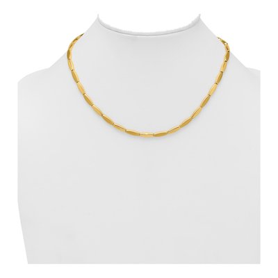 14K Yellow Gold 4mm Oval Bar Fancy Link Chain – view 3