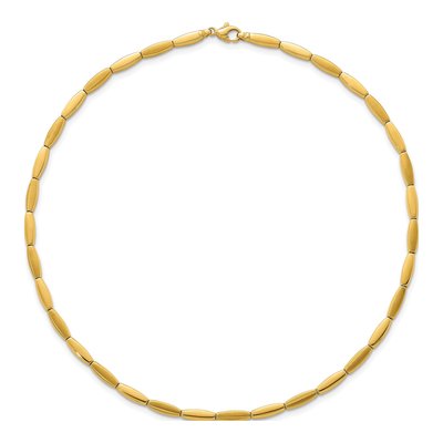 14K Yellow Gold 4mm Oval Bar Fancy Link Chain – view 4