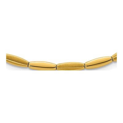 14K Yellow Gold 4mm Oval Bar Fancy Link Chain