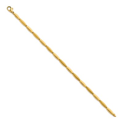 14K Yellow Gold Fancy Oval Bar Link Bracelet – view 3
