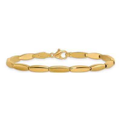 14K Yellow Gold Fancy Oval Bar Link Bracelet – view 4
