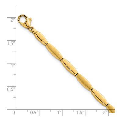 14K Yellow Gold Fancy Oval Bar Link Bracelet – view 6