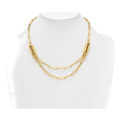 14K Yellow Gold 10.5mm Double Paperclip Chain – view 4