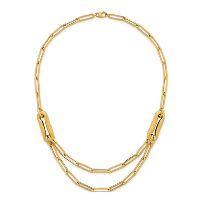 14K Yellow Gold 10.5mm Double Paperclip Chain – view 5