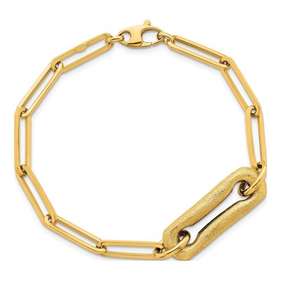 14K Yellow Gold Paperclip Link Bracelet – view 5