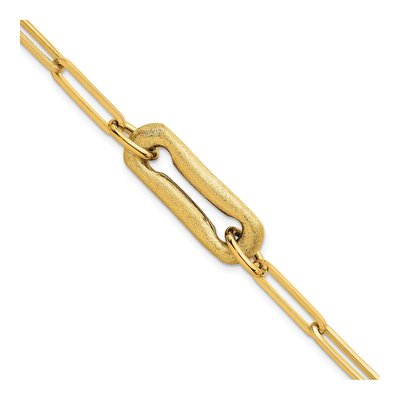 14K Yellow Gold Paperclip Link Bracelet