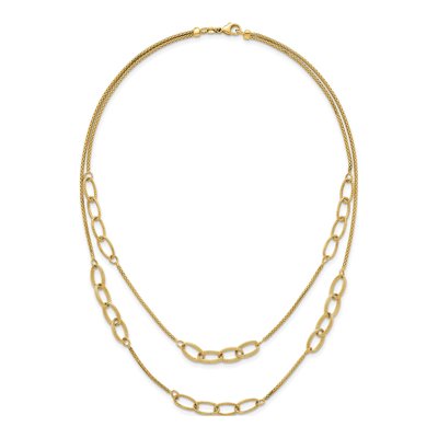 14K Yellow Gold 7.45mm Woven Double Strand Oval Fancy Link Chain – view 5