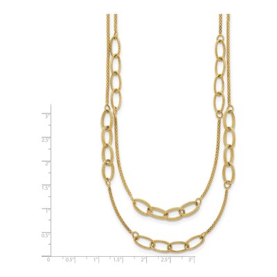 14K Yellow Gold 7.45mm Woven Double Strand Oval Fancy Link Chain – view 6