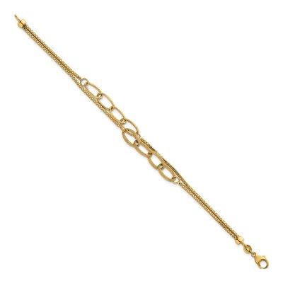14K Yellow Gold Woven Double Strand Bracelet – view 3