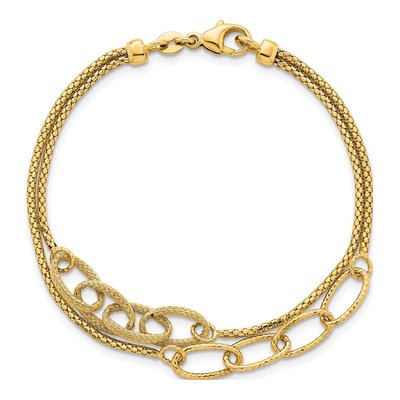 14K Yellow Gold Woven Double Strand Bracelet – view 5