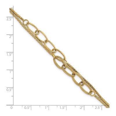 14K Yellow Gold Woven Double Strand Bracelet – view 6