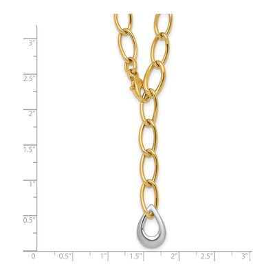 14K Two-Tone Gold 6.5mm Teardrop Lariat Fancy Link Chain – view 6