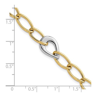 14K Two-Tone Gold Fancy Curb Link Bracelet – view 6