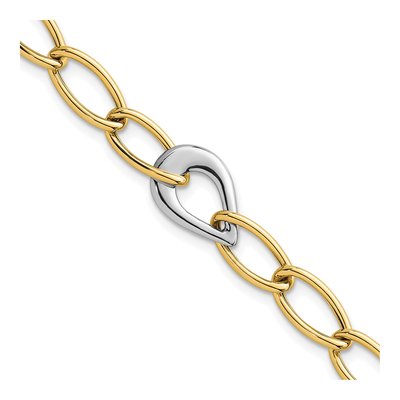 14K Two-Tone Gold Fancy Curb Link Bracelet