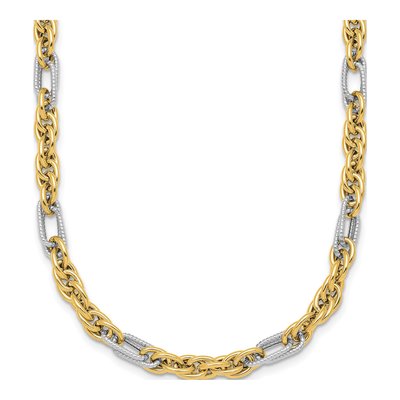 14K Yellow Gold 4.2mm Rope Fancy Link Chain