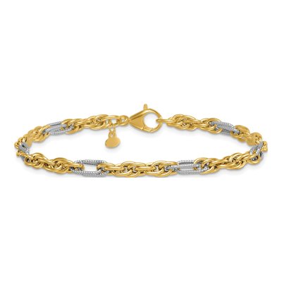 14K Yellow Gold Fancy Rope Bracelet – view 4