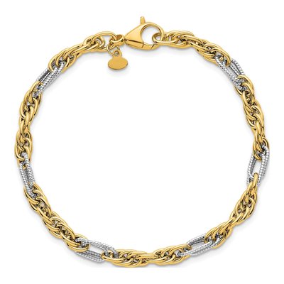 14K Yellow Gold Fancy Rope Bracelet – view 5