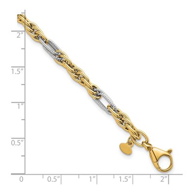 14K Yellow Gold Fancy Rope Bracelet – view 6