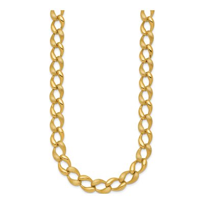 14K Yellow Gold 11mm Curb Fancy Link Chain – view 3