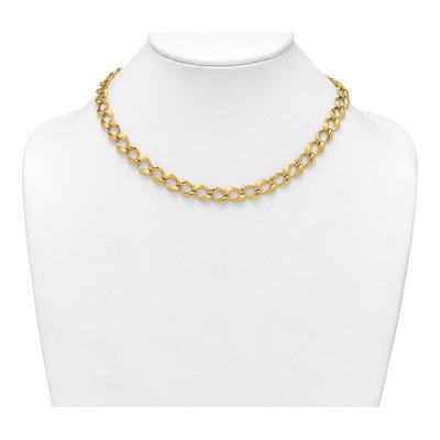 14K Yellow Gold 11mm Curb Fancy Link Chain – view 4