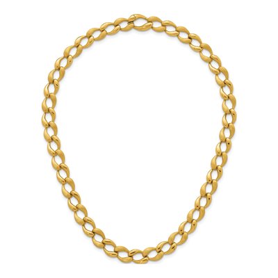 14K Yellow Gold 11mm Curb Fancy Link Chain – view 5