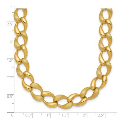 14K Yellow Gold 11mm Curb Fancy Link Chain – view 6