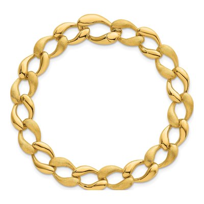 14K Yellow Gold Fancy Curb Link Bracelet – view 5