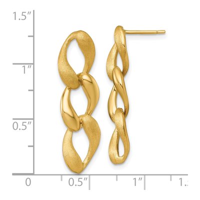 14K Yellow Gold Fancy Curb Link Dangle Earrings – view 4