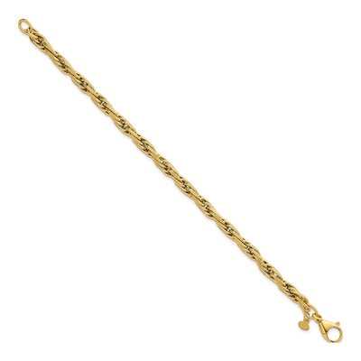 14K Yellow Gold Flat Rope Bracelet – view 3