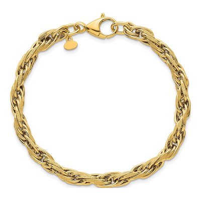 14K Yellow Gold Flat Rope Bracelet – view 5
