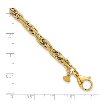 14K Yellow Gold Flat Rope Bracelet – view 6