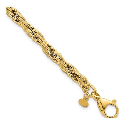 14K Yellow Gold Flat Rope Bracelet